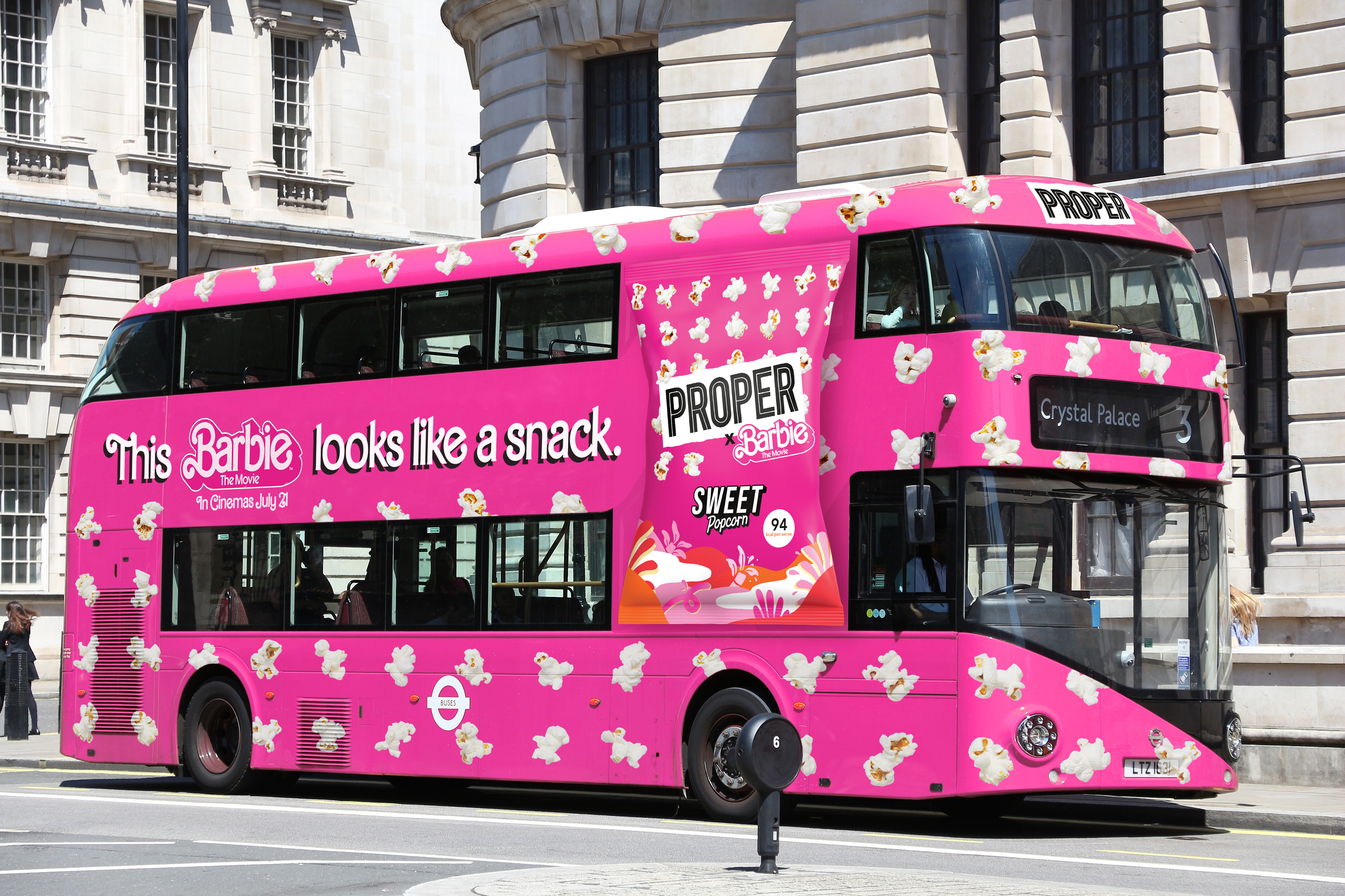 Barbie x Propercorn — London bus takeover